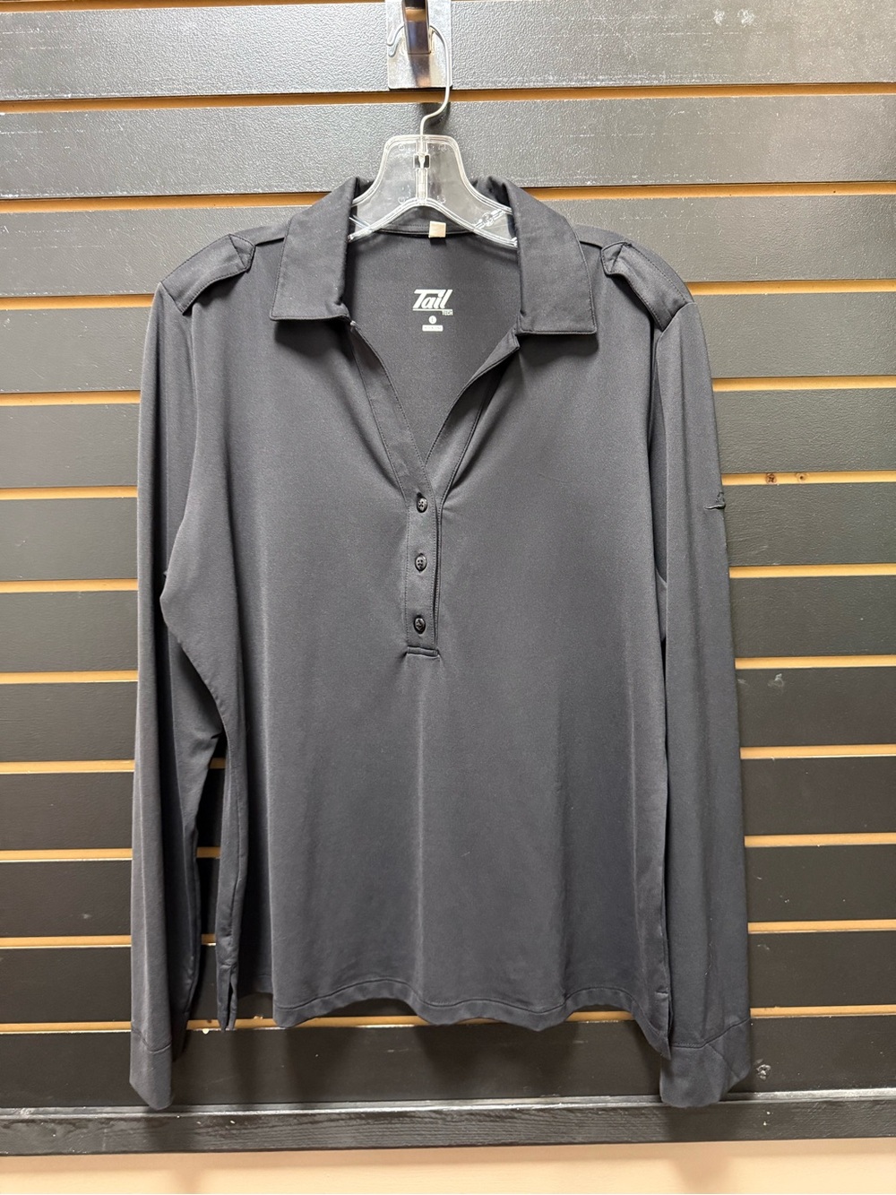 Tail Tech Black Long Sleeve Performance Golf Polo Top Size L